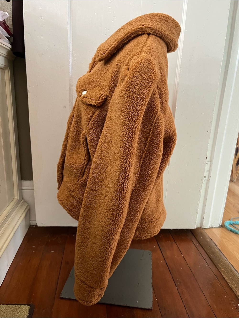 Anthropologie Avec Les Filles Sherpa Trucker Jacket Camel Brown Size L Large - Picture 3 of 13